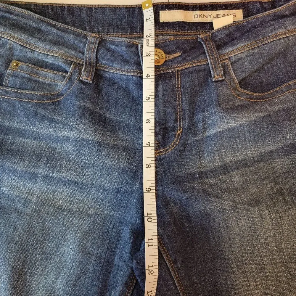 DKNY Jeans Womens Size 4 Blue Denim cotton Stretch Straight Leg Jeans - Picture 9 of 11